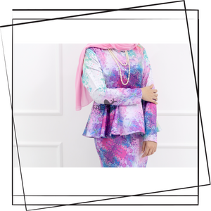 Peplum Dress - Printed Galaxy